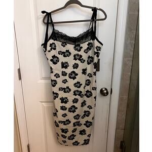Eva Mendes New York & Company Lace Floral Babydoll Midi Dress M Wimsigoth Boho